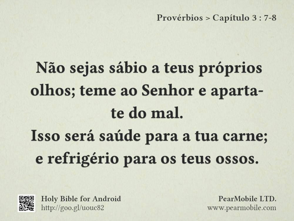Provérbios, Capítulo 3:7-8